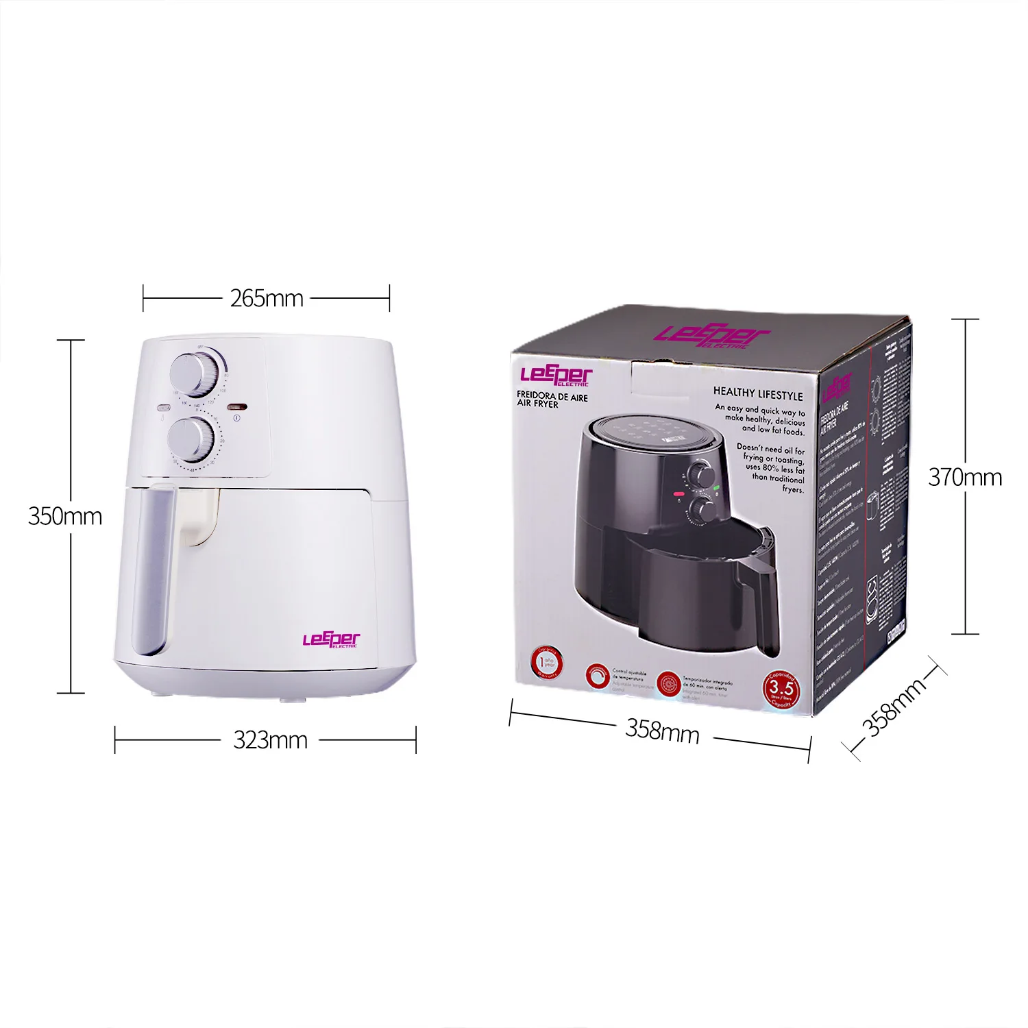 Wholesale 3.5l 1400w Small Air Fryer Manual Air Fryers Electric Oil