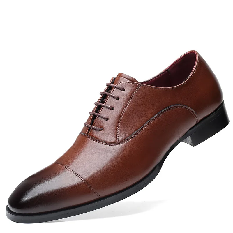 New Arrival Genuine Leather Men's Dress Shoes Oxfords Lace-up Height ...