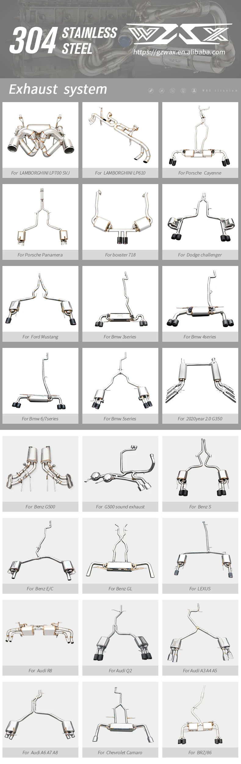 Titanium alloy Exhaust pipe Valve Control Catback Exhaust For McLaren 720S Coupe 720S Spider 2017-2021 Exhaust Pipes Catback