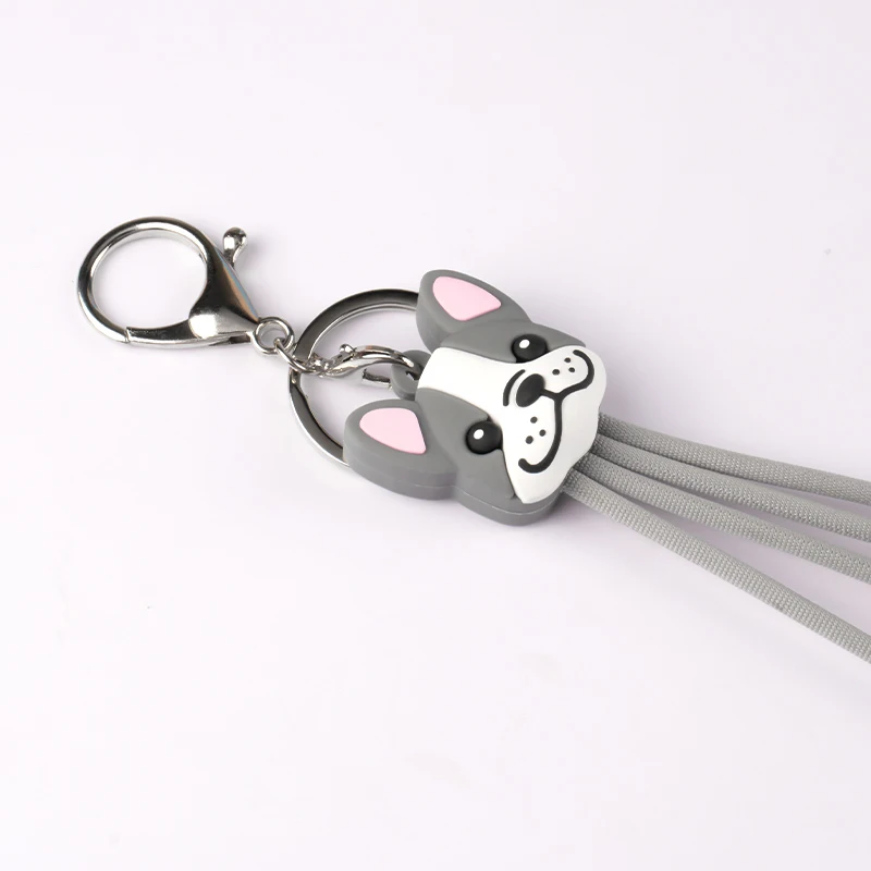 Lovely Style Bulldog Dog Design Type C 3 in 1 Charging Cable Original Usb Cable Charger 3in1 USb Cable