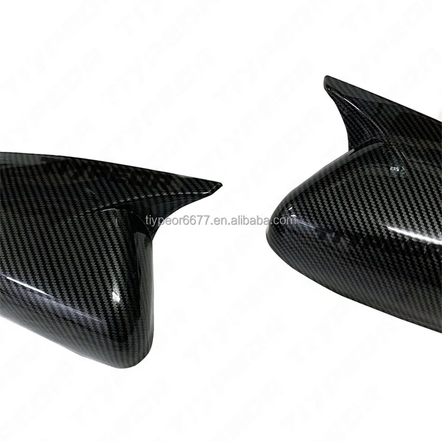 product tiypeor rearview mirror cover shell housing car accessories for kia forte k3 2013   2018 abs carbon ox horn side mirror cover-7