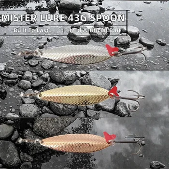 40g Artificial Hard Bait Melon Sinking Spinner Metal Sequins Bait Trout Spoon Fishing Lure for River Lake & Stream – Metal Jig – view 3