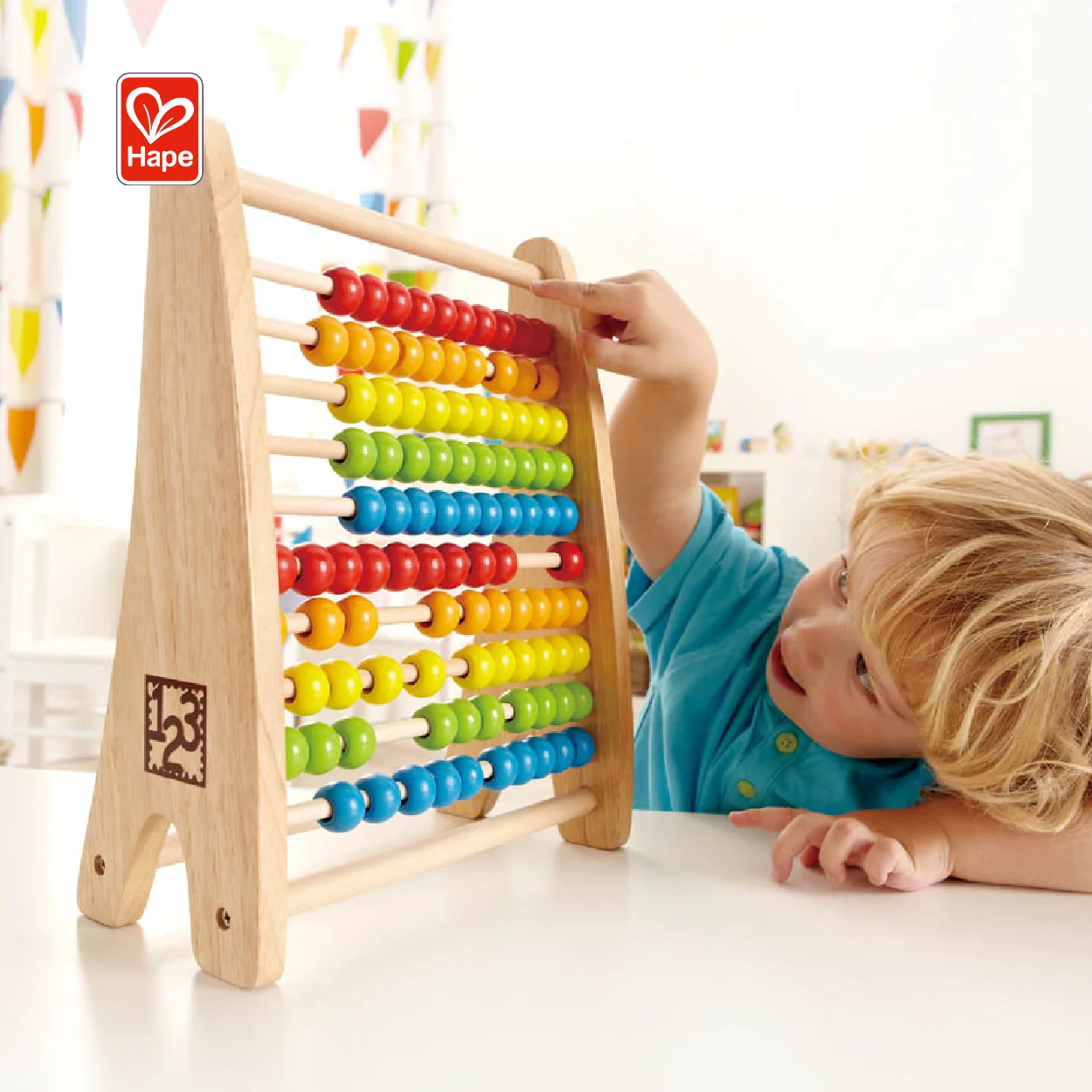 Деревянная Радужная бусина Abacus, развивающая игрушка, Интеллектуальный Abacus для детей