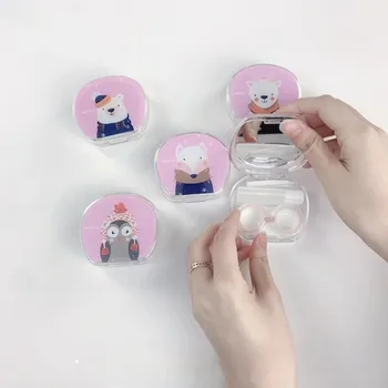 Contact Lens case Eyewear Eye Smart Ultrasonic Lenses Oem Lentilles De Couleur Double Sided Glasses Wear Transparent Kit