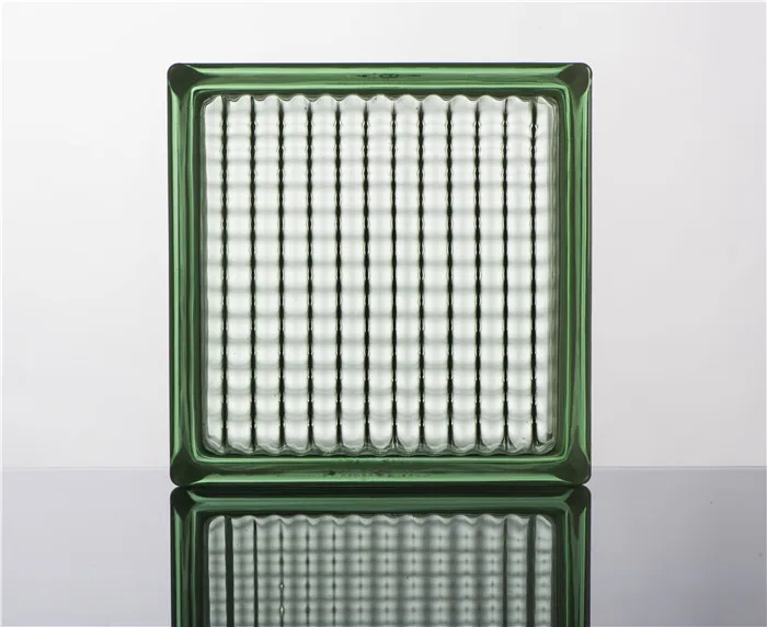 Light Bule Color Glass Block Parallel Cloudy Design Larger Size Glass Block for Outer Wall