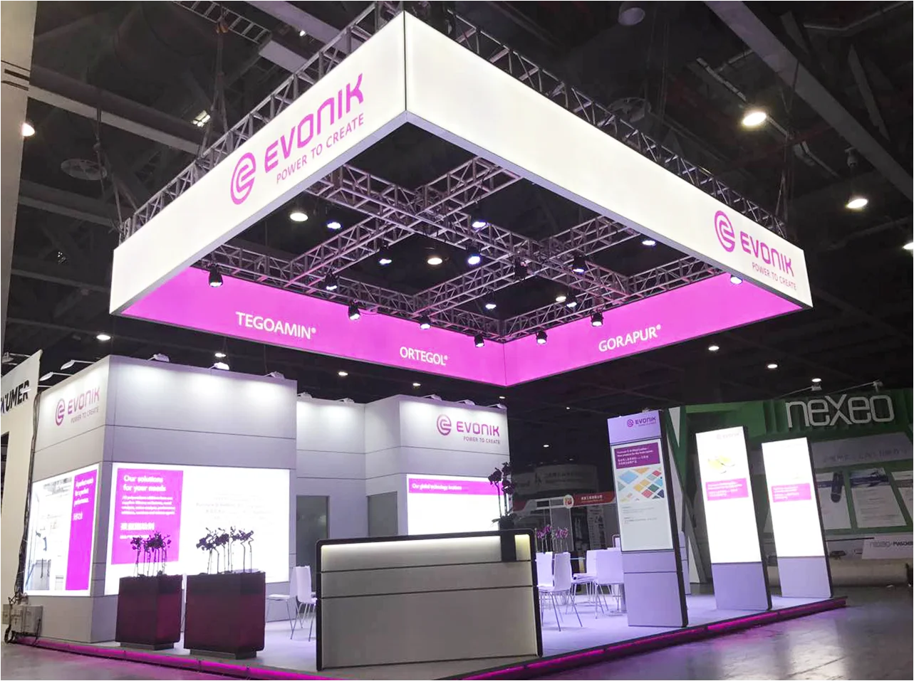 Trade Show Event Customized LED Lightbox Hanging Banner Ceiling  for Advertising