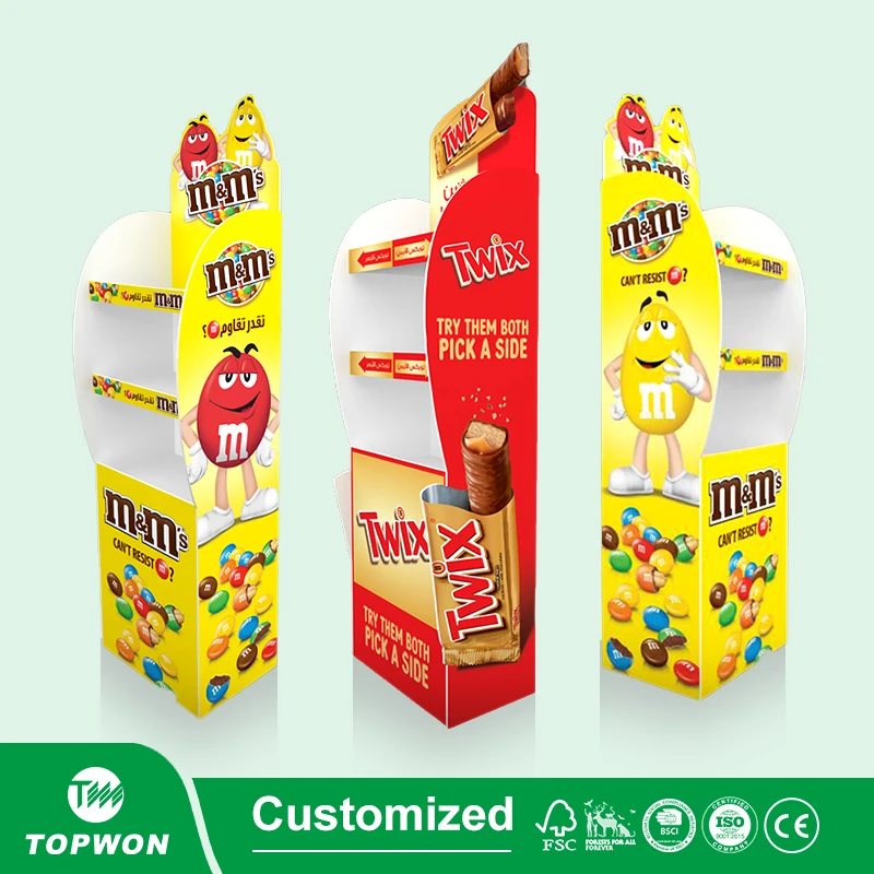 Custom Corrugated Paper Retail Shelving Cardboard Grocery Store Display Shelves for Supermarket