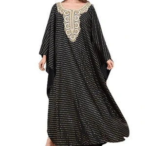 New European, American and Middle Eastern Muslim Robe Elegant Elegant Lace Bronzing Abaya Dress