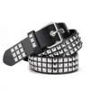 3 rows of square rivets-Black