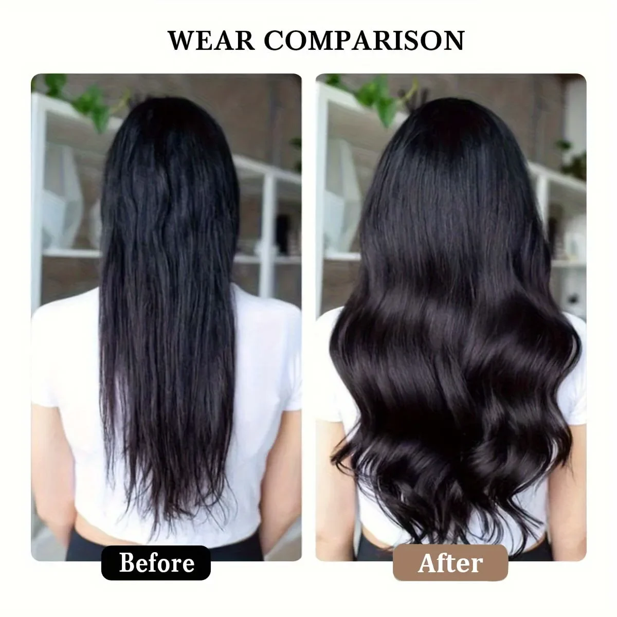 Fita em extensões de cabelo humano onda do corpo brasileiro natural preto #1B cabelo remy pele sem costura trama_voghion.com