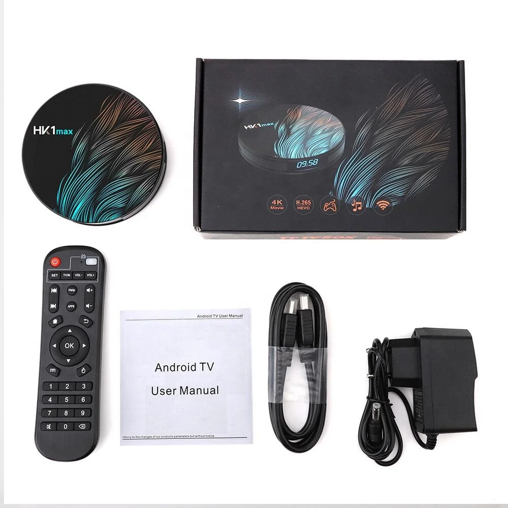 Android 10.0 RK3318 4GB RAM 32GB 64G  Android TV Box HK1 Max 4k HD Smart TV Box HK1MAX Android TV Box