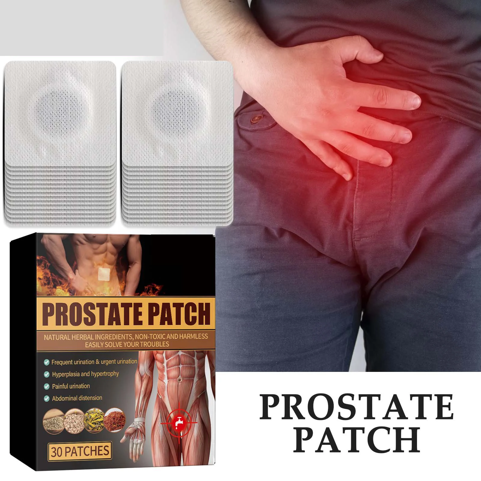 Prostate Heating Patch Far Infrared Magnetic Therapy Male Prostatic Patch Reduce Frequent