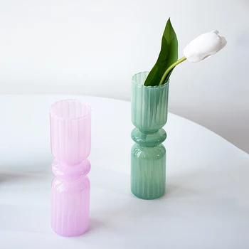 56H Factory direct sale glass transparent flower arrangement flowers living room dining table vase ornaments