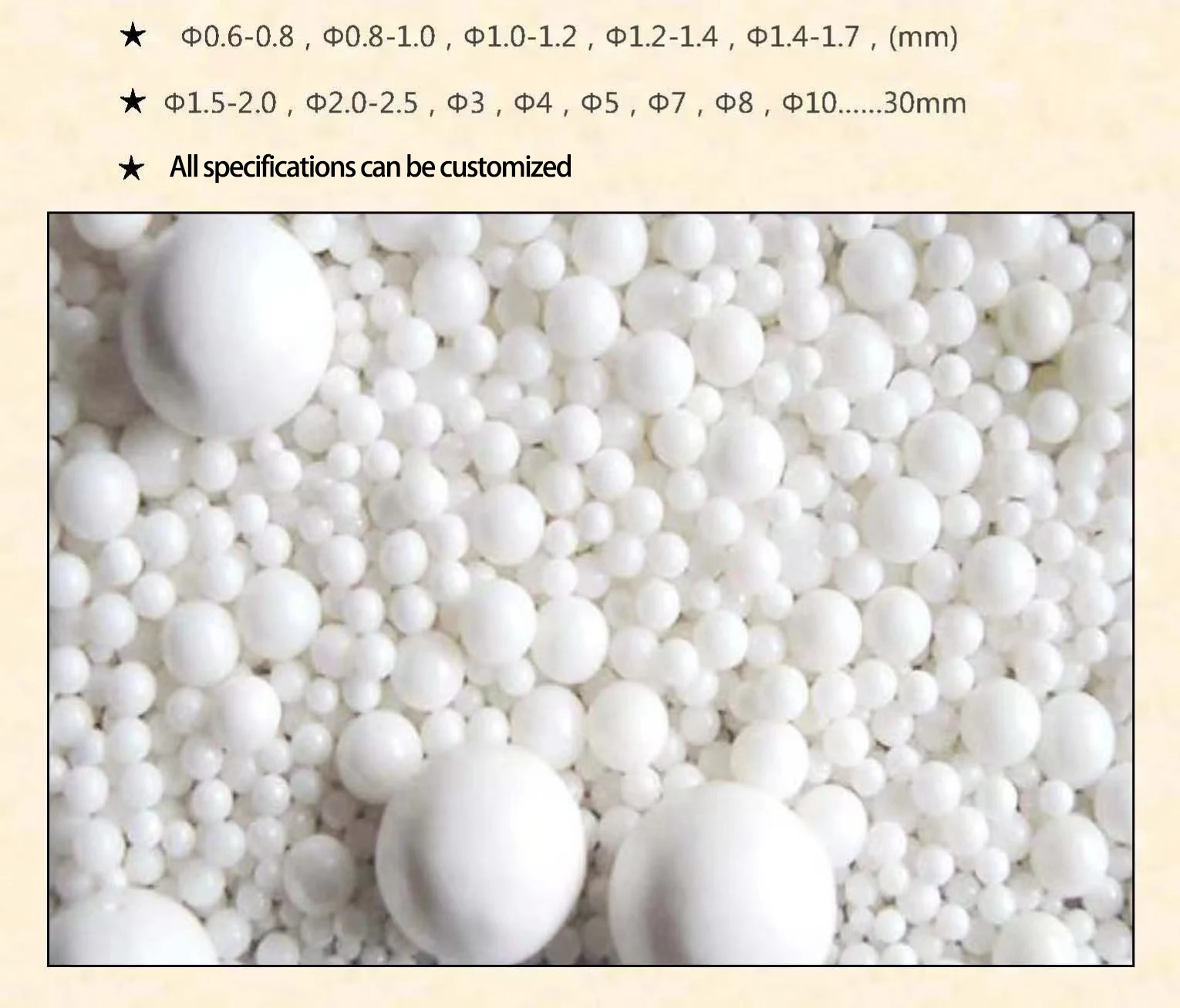 5mm 6.5mm 10mm 12mm Yttria Stabilized Zirconia White Ceramic Ball/beads Zirconia Beads Zirconium Oxide Beads -5-