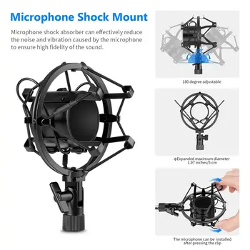 Neewer Nw-800 Professional Studio Microphone Set: Mic+Mic Shock Mount+Anti-Wind +Mic Power Cable for Recording KTV Karaoke product image