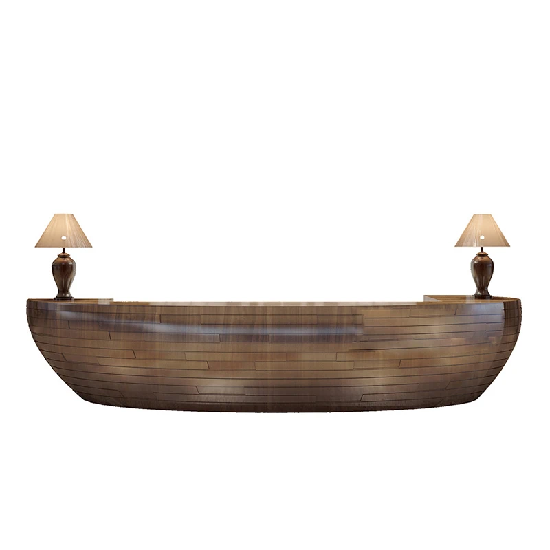 Interior Design Special Type Reception Desk Counter Semi Circle Shaped Fiberglass Onyx Bar Counter for Company Office Building
