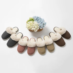 Fluffy Soft Indoor Home Winter for Slippers with PVC Outsole Closed Toe Anti-Slip Feature Custom Logo Comfort Fur for Couples