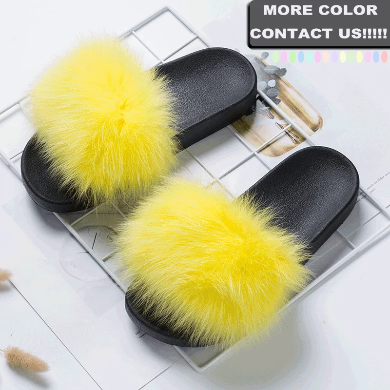 wholesale custom Winter fashion designer mink vegan indoo fur slippers house faux fur bedroom Vendor for women slides slippers