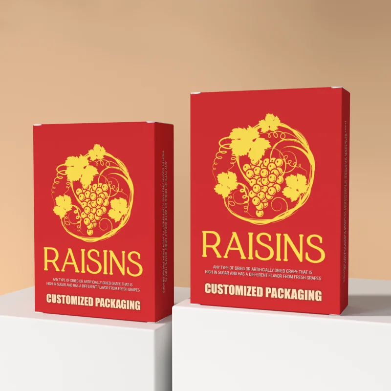 Custom Packaging PBAT Design for Raisins in Cardboard Boxes Dried Fruits Raisins Cardboard Box