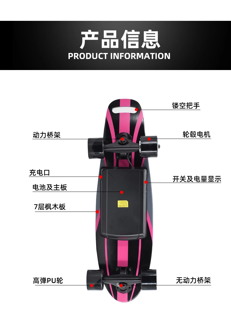 4 Wheels Electric Skateboard Kit With Remote Control Buy Skateboard