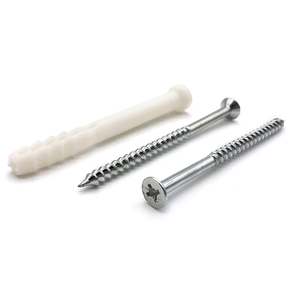 China Factory Price Flat Head Expansion Fixing Screw M8*80MM Steel Self Tapping Screws Plastic Wall Plug