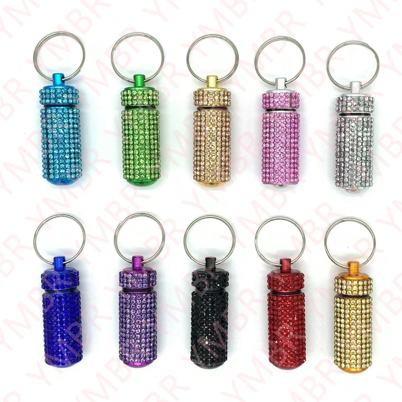 Luxurious Pill Case Bling Waterproof Pill Holder With Keychain Medicine ...