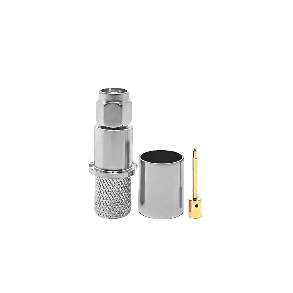 RF Connector Crimp SMA Plug Straight Crimp for LMR400 RG213 RG214 RG8 Cable for RF Applications