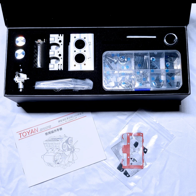 Motor Toyan OTTO FS-L200AC 4 Tiempos 2 Cilindros - Kit Motor Para Hobby, Nitrógeno Y Glow Fuel