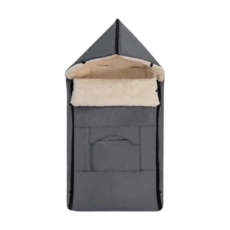 Multi-functional Baby Stroller Sleeping Bags Detachable Buggy Footmuff with Artificial Lamb Wool Fabric Lining