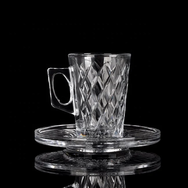 arabian turkish glass bubble tea cup set reusable crystal luxury