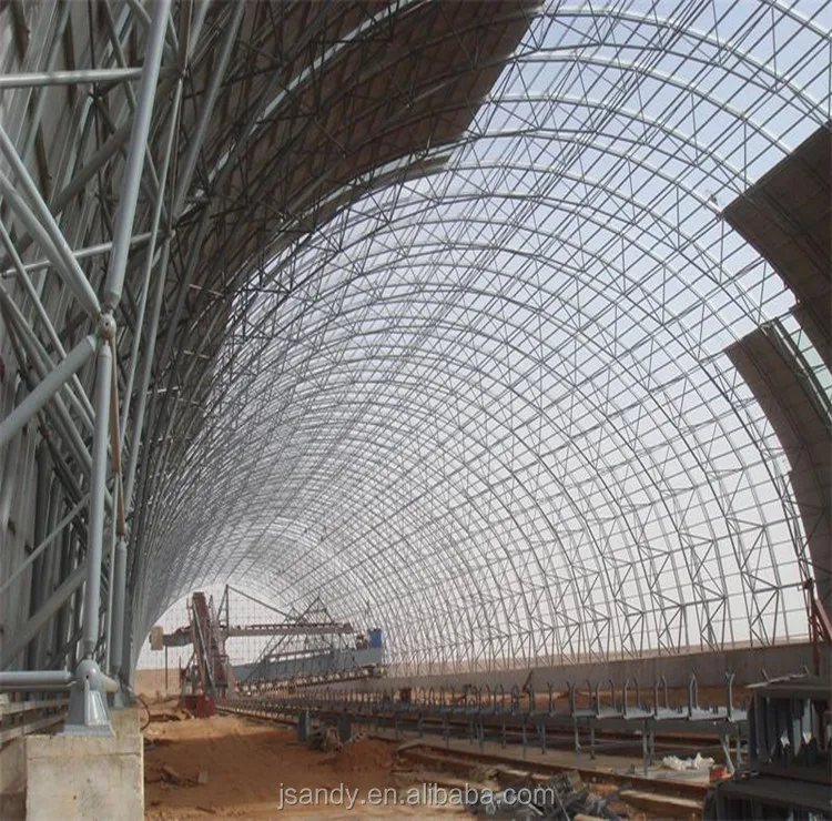 Prefab Steel Structure Arch Roof Building Space Frame Truss Barrel Vault Shed