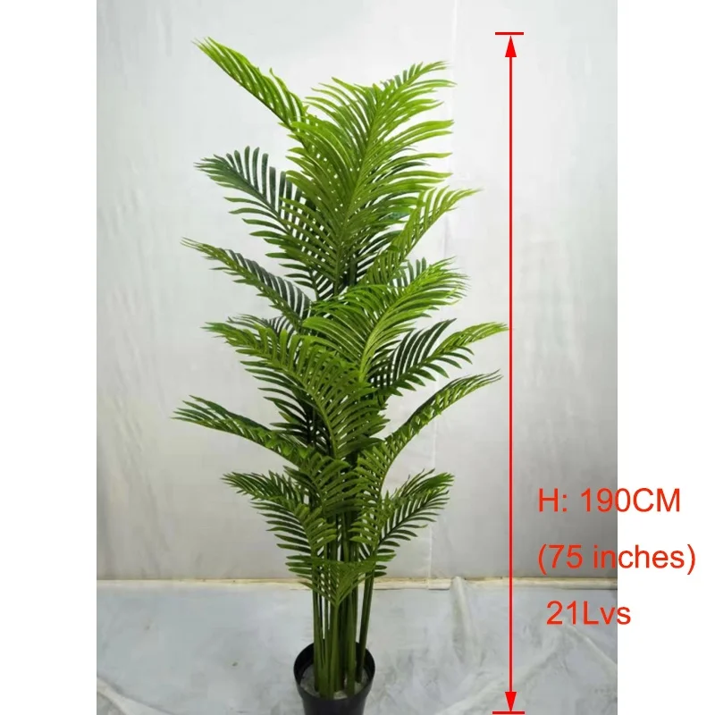 21 шт. искусственные листья бонсай Горшечное пальмовое растение большие 190 см (75 дюймов) высокое качество искусственное