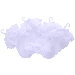 Белые кружевные детские школьные танцевальные носки