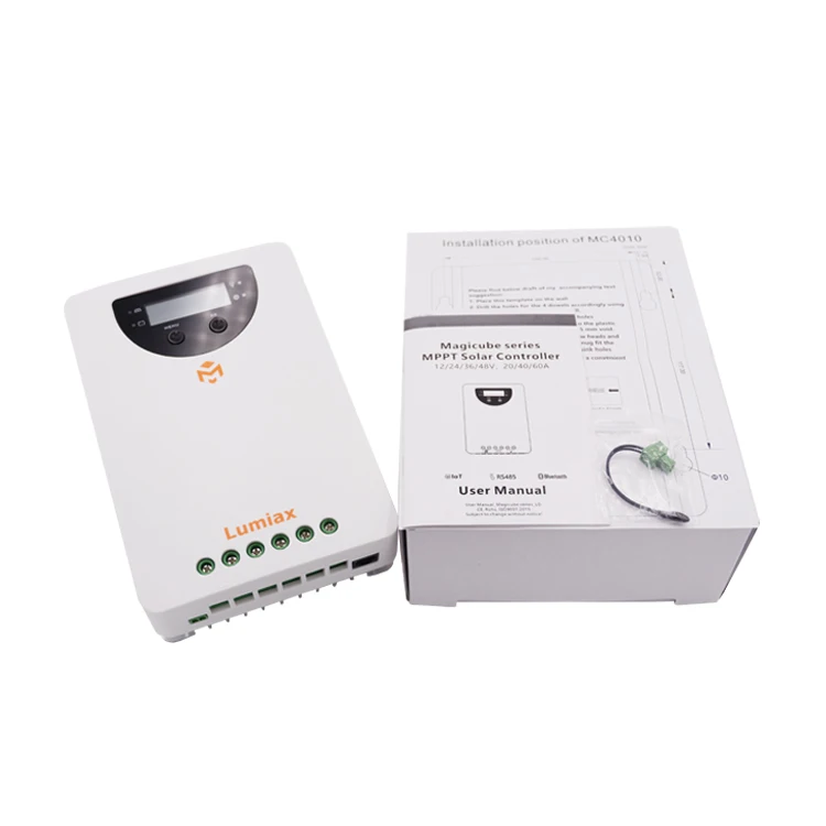 Lumiax MC4010/BT MPPT 40A 12V/24V Charge Controller for Solar System with LCD Display LED Indicators RS485/Bluetooth