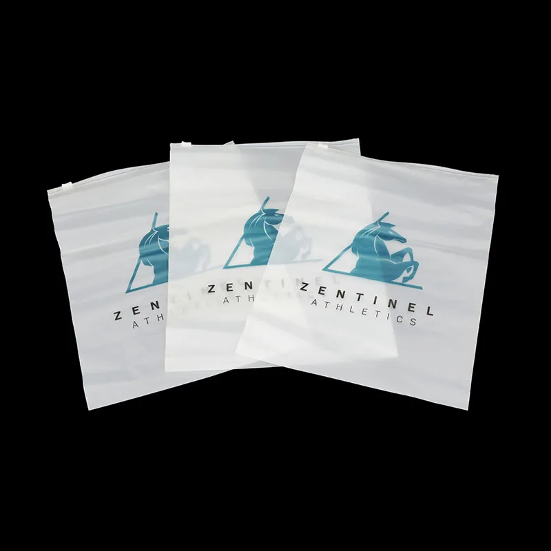 compostable frosted zipper plastic bag