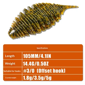 LURE FISHING High-Gravity Biomimetic Stainless Steel Threaded Shrimp Artificial Soft Bait 75mm/100mm 2,4 Pieces – Soft Lure – view 3