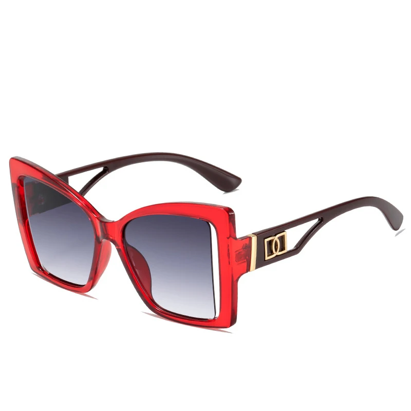 Famous Designer Oversized Hollow Lens Butterfly Sunglasses Women