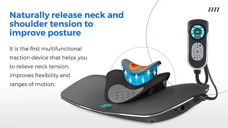 Alphay Massage Products Neck Cervical Traction Device EMS Heated Physiotherapy Neck Massager