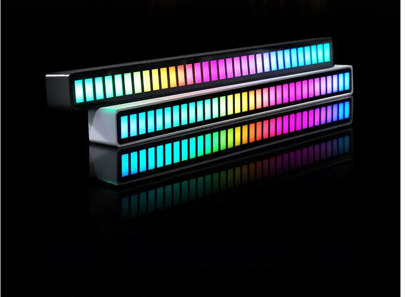 Rgb Music Sound Lights Bar 16 32 Led Music Rhythm Recognition Light ...