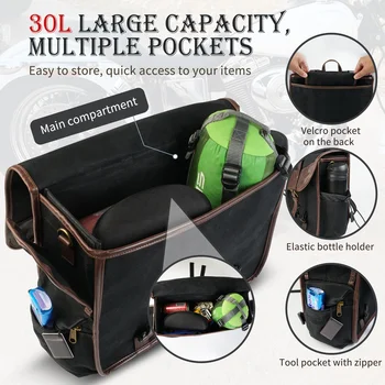 NiceCNC Motorbike Saddle Bag Motorcycle Canvas Waterproof Panniers