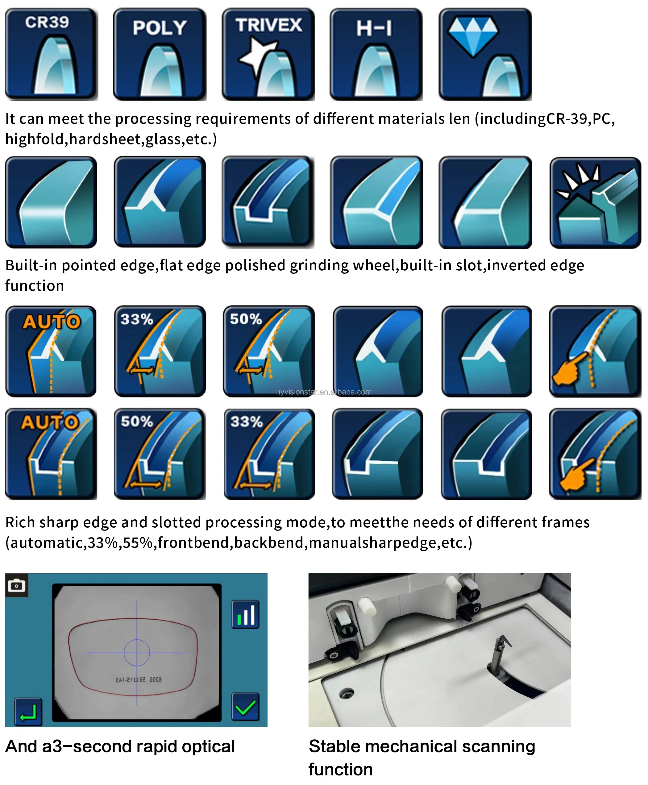 ALE-1700/ALE-1700G Optical Instruments Ophthalmic Machine Lens Edger Machine Lens Scanner with Frame Tracer