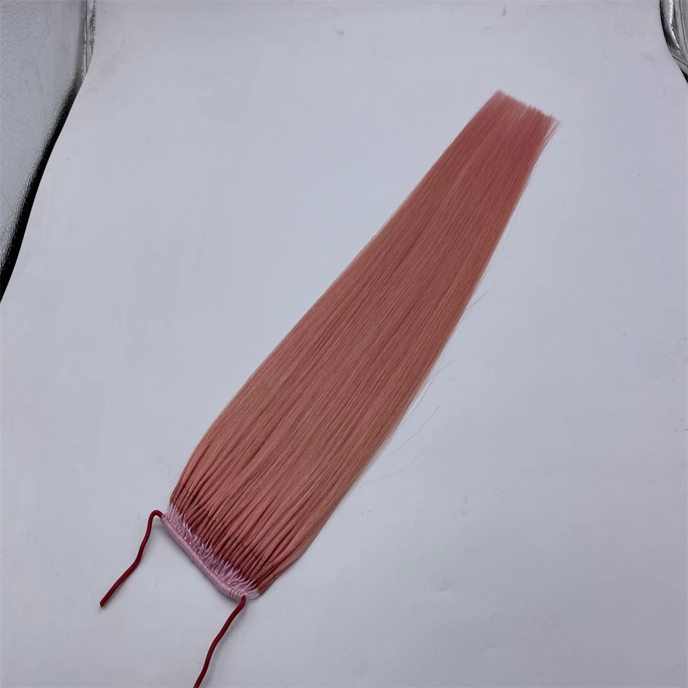 Cotton Thread Hair Extensions with Two Strands Super Quality Korea Knotted Remy Hair