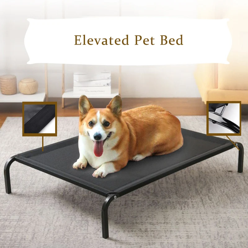 Summer Outdoor Cooling Oxford Pet Nest Metal Frame Large Elevated Dog