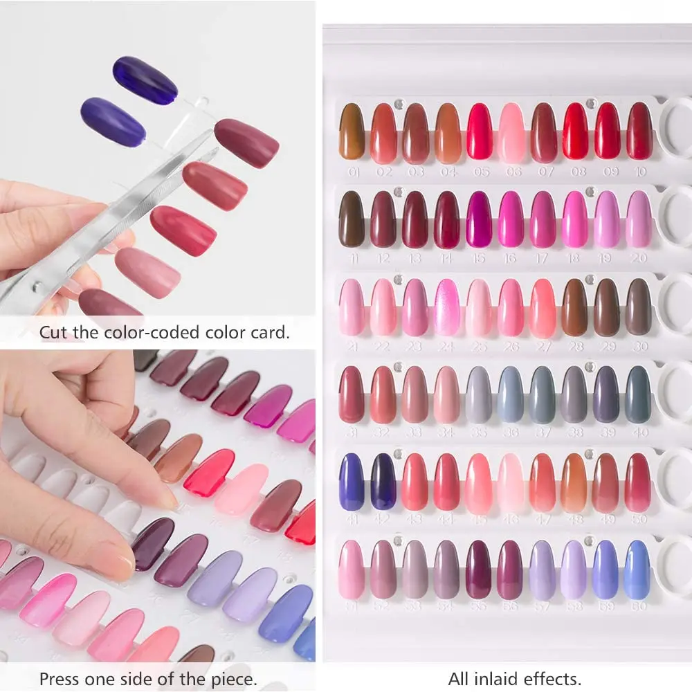 120 Color Portable C9 Nail Color Card Gel Polish Display Book Nail ...