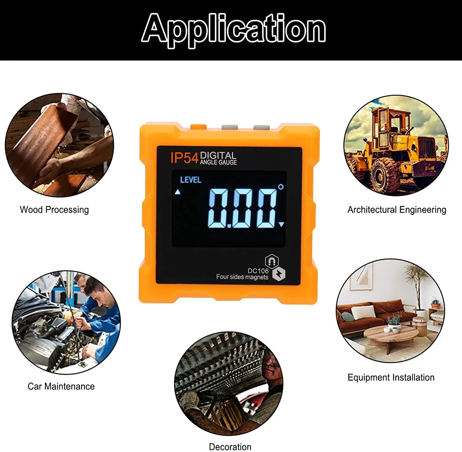 Level Protactor Digital Slope Level Protractor Magnetic Type Angle Meter Inclinometer ...