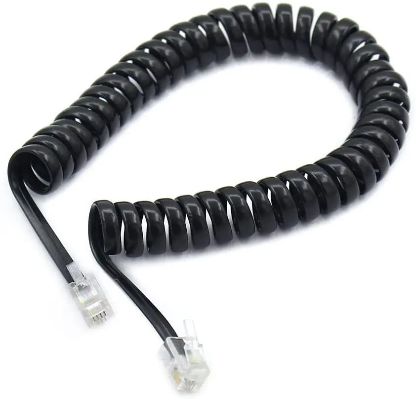 Coiled Phone Handset Cord RJ11 Red 9' 