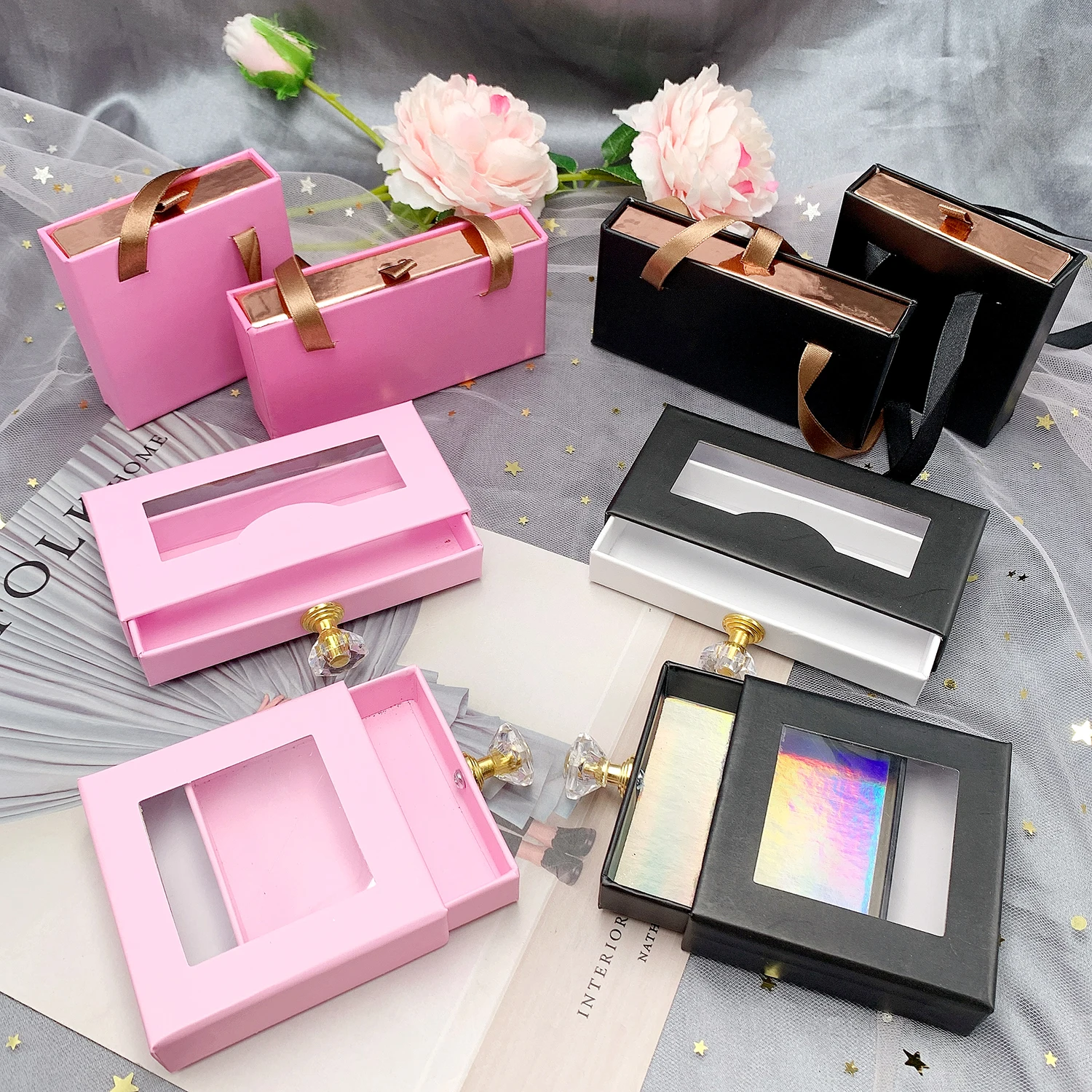 Eye Lashes Box Empty Unique Eye Lash Packaging With Custom Logo Luxury