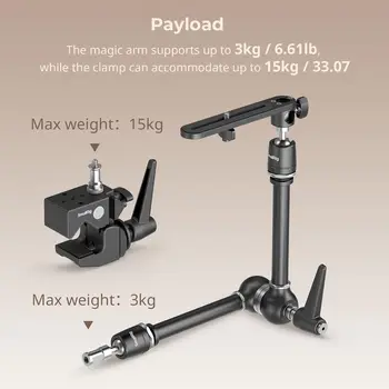 SMALLRIG Friction Magic Arm Camera Mount with Super Clamp and Camera Platform, Heavy Duty Mount/Bracket for Lights, Cameras-4862 detail image