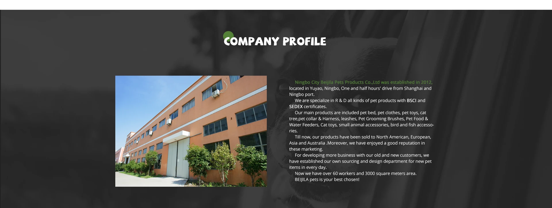 Ningbo City Beijila Pets Products Co., Ltd.