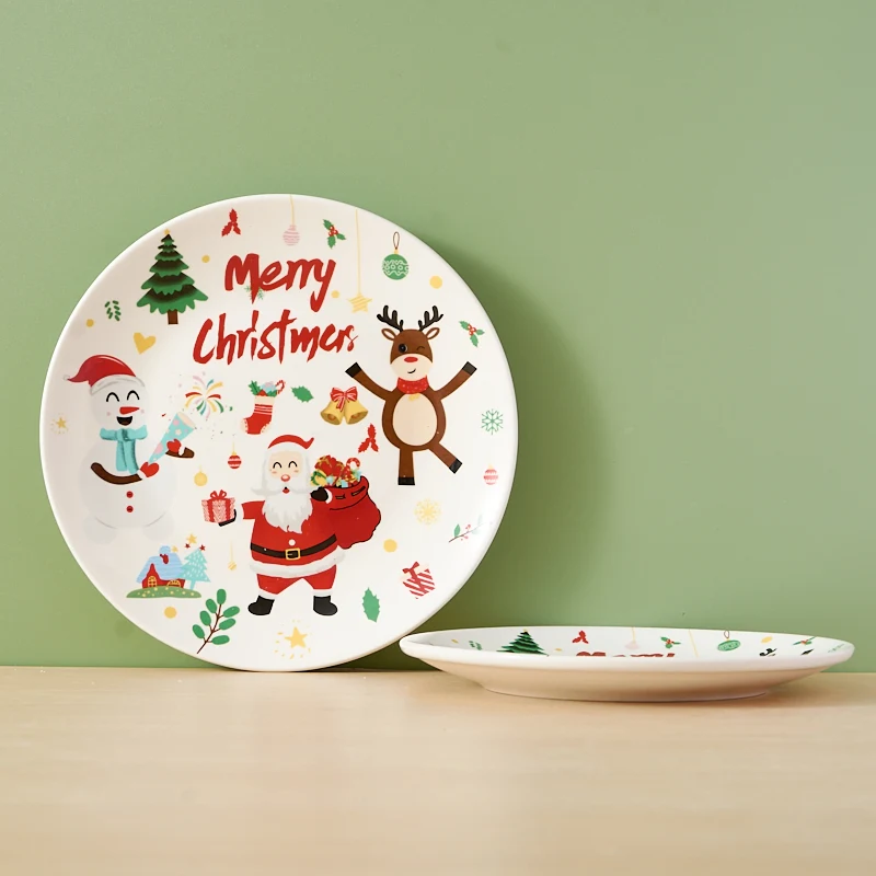 Hátíðarleg porcelansmatborða gjafasafn - 4 átar, diskavél öryggi, með Jólasöfnudreifingum, öfnum og örvarofni öryggi muggar og diskar, bandarískur stíll